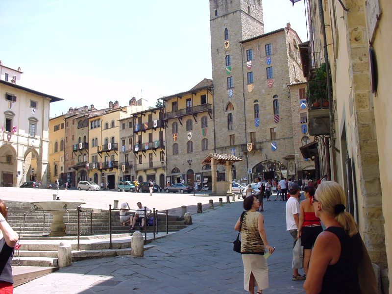 ArezzoPiazzaGrande Het piazza grande in Arezzo